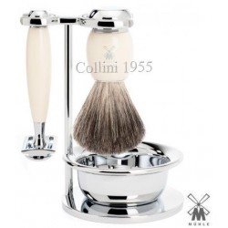 Set  da barba Mühle DE finto avorio con ciotola