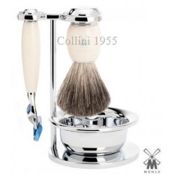 Set  da barba Mühle Fusion finto avorio con ciotola