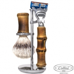 Set da barba Rasoio Fusion e manici Bambù Collini1955