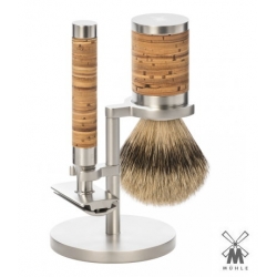 Set da barba Mühle ROCCA Inox Manico Betulla