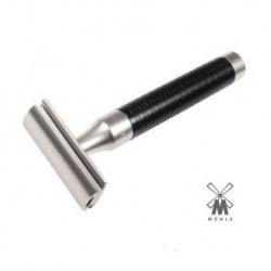 Rasoio di Sicurezza DE Muhle R 96 "ROCCA" Inox Manico Ins. Nero