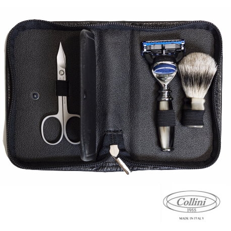 Set da Viaggio Collini1955 con Rasoio Fusion manico Corno