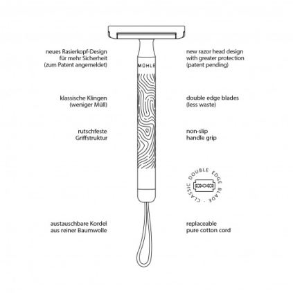 Rasoio di Sicurezza DE Muhle Companion Cordino Blu