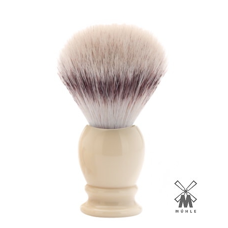 Pennello barba sintetico Silvertip Fibres© man. finto avorio