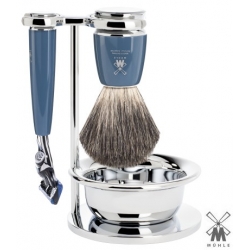 Set da barba Mühle Fusion Blu Petrolio con ciotola