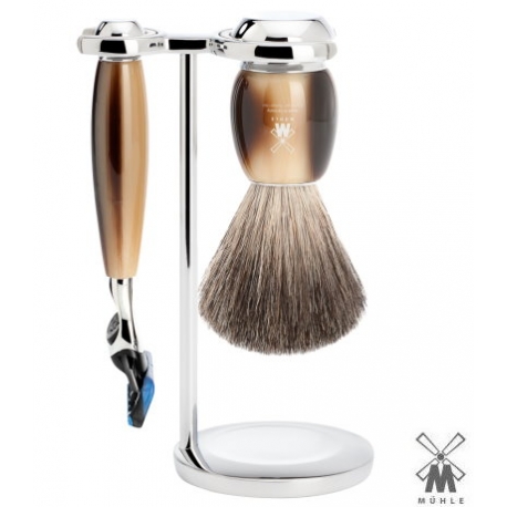 Set  da barba Mühle Fusion finto corno