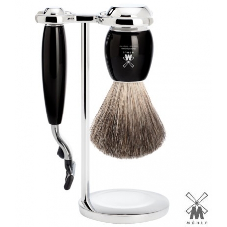 Set da barba Mühle Mach3 nero