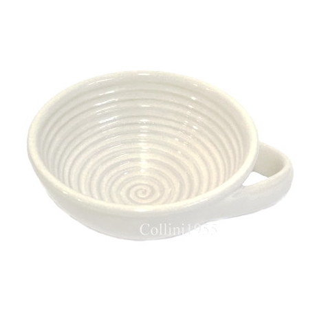 Ciotola in Ceramica bianca con Spirale per Rasatura