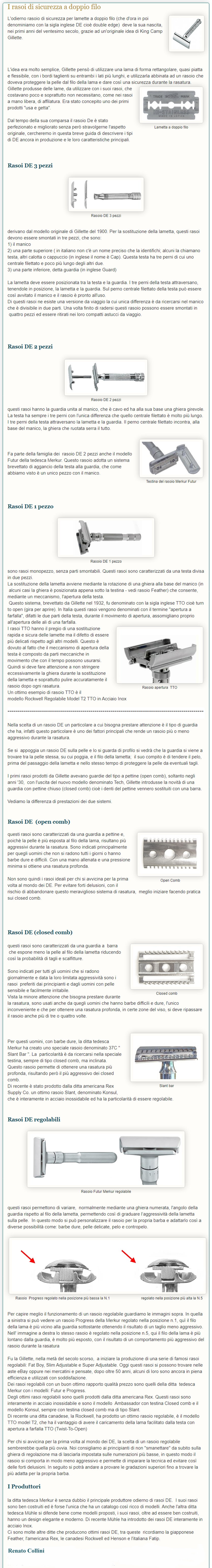 I rasoi di sicurezza a doppio filo DE